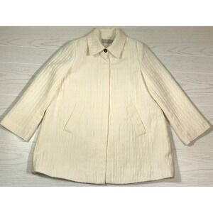 Vintage George Simonton Jacket Women XL White Button Up Pockets Lined Designer